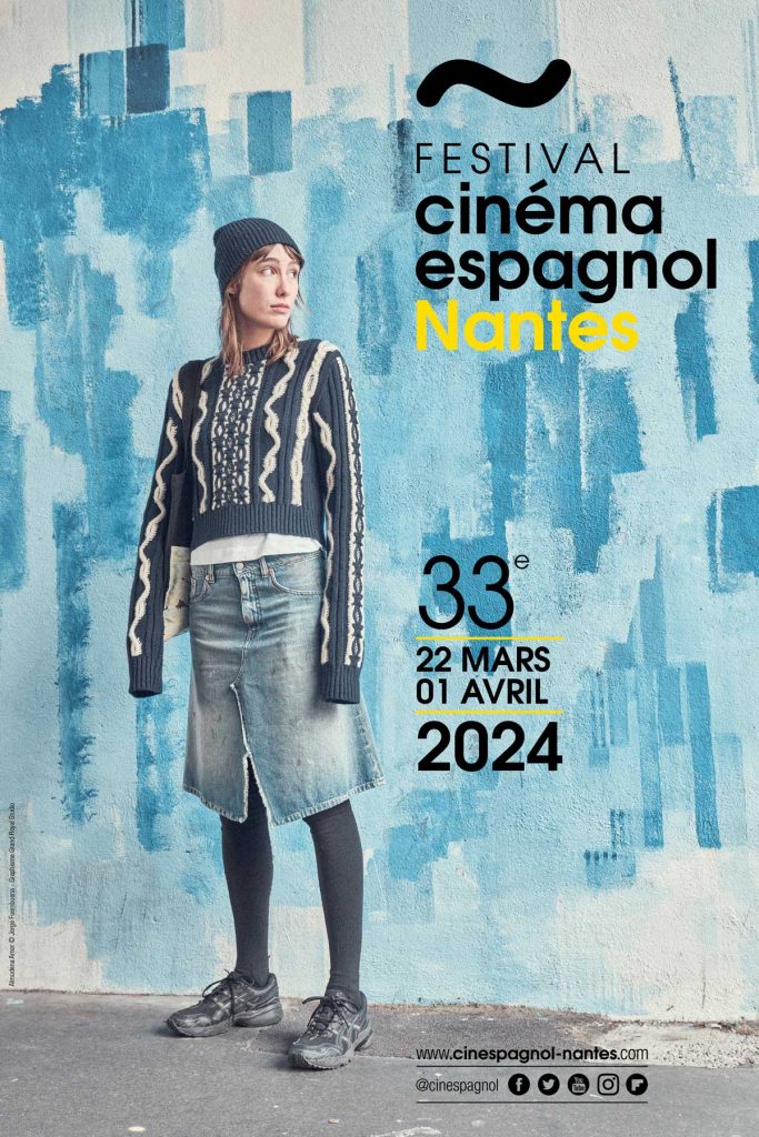 Affiche du 33e Festival du Cinéma Espagnol de Nantes avec l'actrice Almudena Amor - 22 mars > 1er avril 2024 (c) Jorge Fuembuena